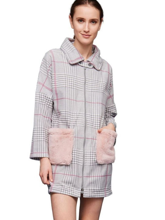 Noidinotte Women's Winter Pajama Robe Gray