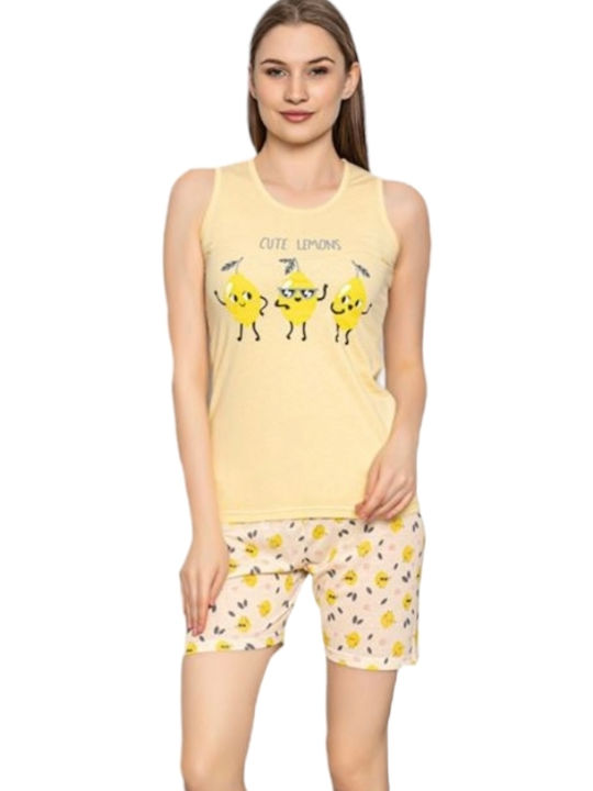 Remix Summer Women's Pyjama Set Yellow