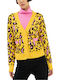 Kurze Gestrickte Damen Strickjacke mit Knöpfen