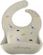 One & Only Baby Waterproof Bib Silicone with Button & Pocket Beige