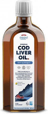 Osavi Cod Liver Oil Liquid Cod Liver Oil 1000mg 250ml Lemon Mint