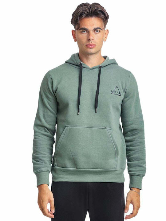 Paco & Co Men's Sweatshirt with Hood and Pockets Green