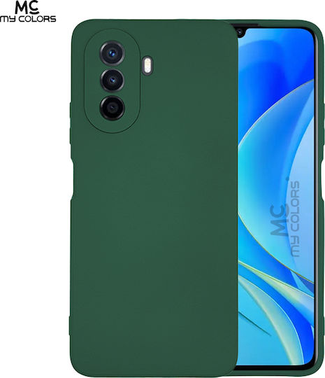 Sonique Dunkel Umschlag Rückseite Silikon Grün (Huawei Nova Y70)
