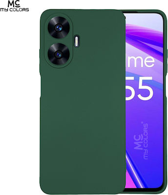 Sonique Σκούρο Umschlag Rückseite Silikon Grün (Realme C55)