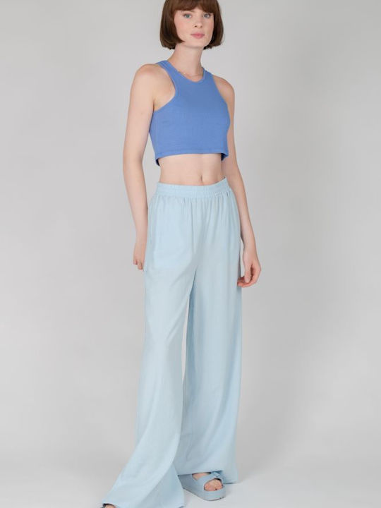 24 Colours Women's Summer Blouse Cotton Sleeveless Blue