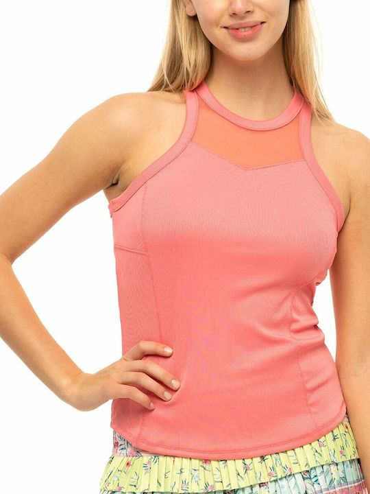 Lucky In Love Women's Athletic Blouse Sleeveless Pink