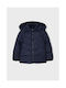 Mayoral Girls Quilted Coat Navy Blue with Ηood