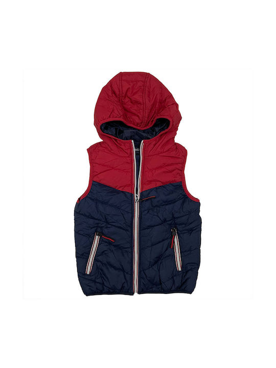 Ustyle Boys Quilted Coat Multicolour Sleeveless with Ηood