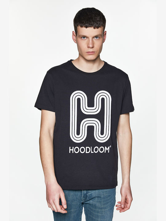 HoodLoom Ανδρικό T-shirt Κοντομάνικο Μαύρο