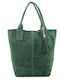 Leather Women's Bag Shopper Shoulder Green