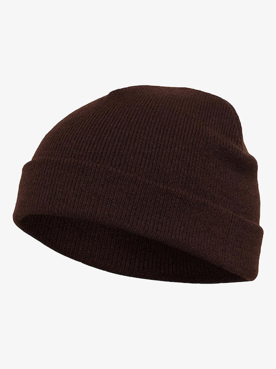 Yupoong Beanie Unisex Σκούφος Πλεκτός σε Καφέ χρώμα