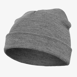 Yupoong Beanie Unisex Σκούφος Πλεκτός σε Γκρι χρώμα