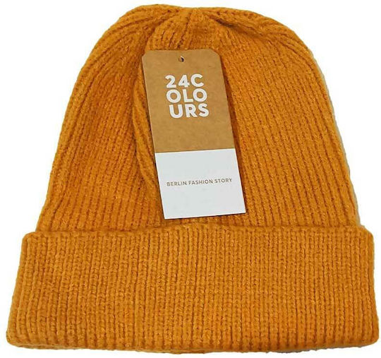 Ribbed Beanie Cap Orange