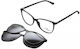 Clark Eyeglass Frame Schmetterling with Clip On Schwarz K1236 C1