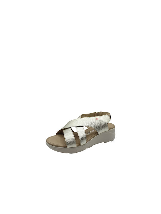 Pepe Menargues Women's Ankle Strap Platforms Beige -METAL