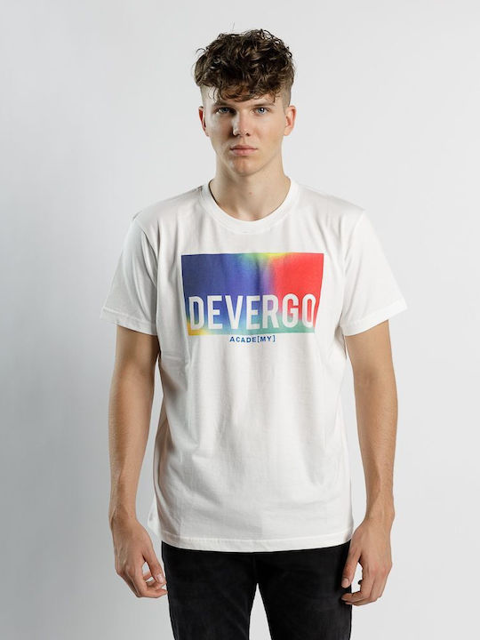 Devergo T-shirt Bărbătesc cu Mânecă Scurtă Alb