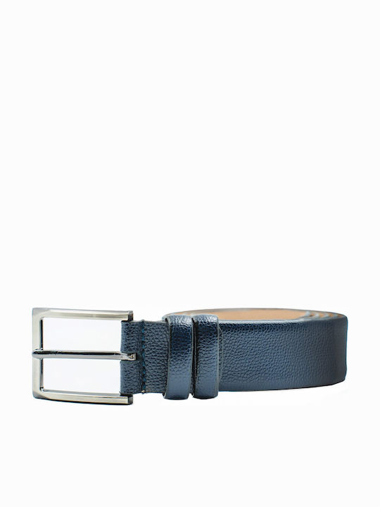 Men's Belt Leather Navy Blue