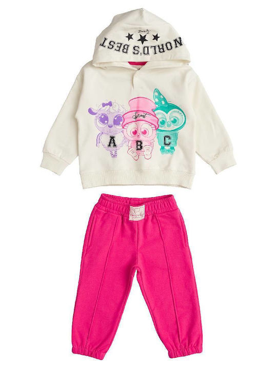 Sprint Kids Sweatpants Set Ecru 2pcs