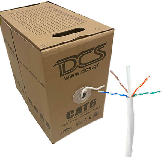 Cat.6 (Gigabit) Καλώδιο Δικτύου Ethernet χωρίς ακροδέκτες 305m Λευκό