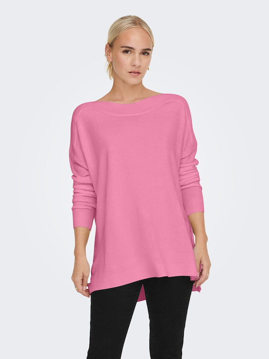 Only Women's Long Sleeve Pullover Azalea Pink