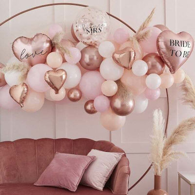 Set of 65 Balloons Latex Pink Marriage Hearts