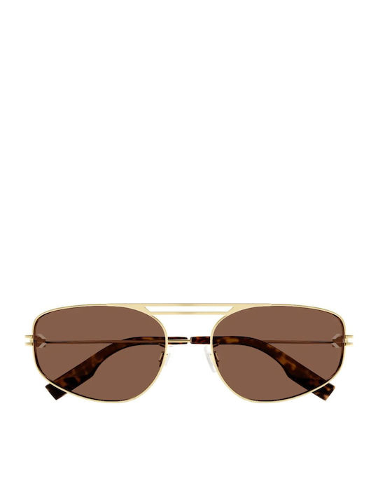 Alexander McQueen Sunglasses Χρυσά with Metal Frame & Brown Lens Alexander McQueen Sunglasses Χρυσά with Metal Frame & Brown Lens