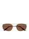Alexander McQueen Unisex Ochelari de soare cu Auriu Cadru și Maro Lentilă