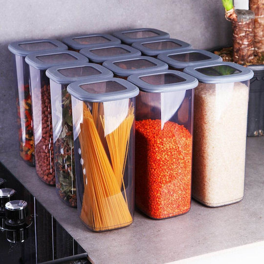 Hermia Set 12 Bucăți Casete Utilizare Generală cu Capac Ermetic Plastic Gri 1750ml 12 Bucăți Hermia Set 12 Bucăți Casete Utilizare Generală cu Capac Ermetic Plastic Gri 1750ml 12 Bucăți