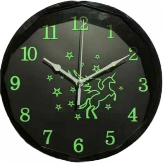 Wanduhr Kunststoff Schwarz Ø26cm