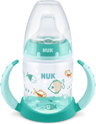 Nuk First Choice Educational Sippy Cup Plastic with Handles Green Ψαράκια for 6m+m+ 150ml