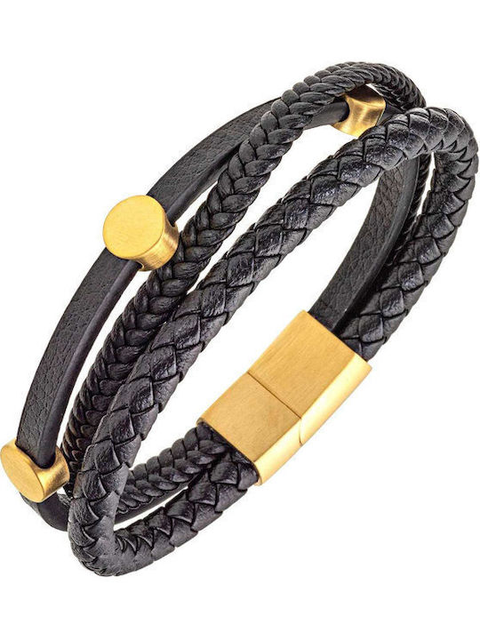 All Blacks Brățară Pentru Bărbați Din Piele 21cm