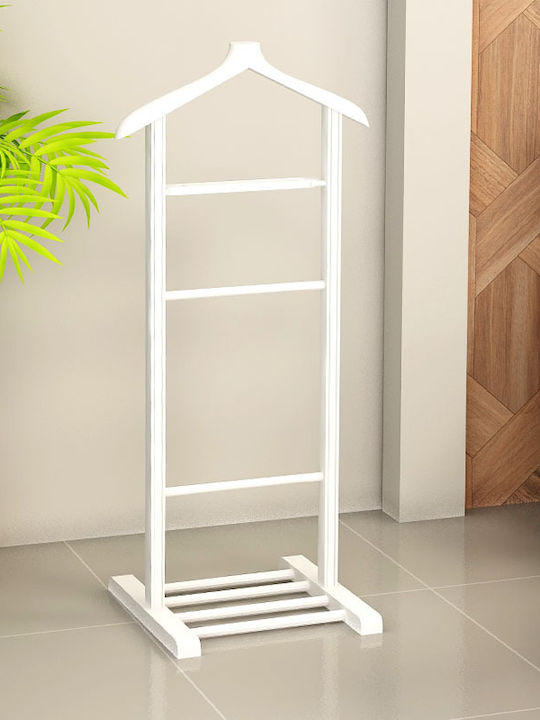 Living Wooden Garment Rack White 46x33x120cm