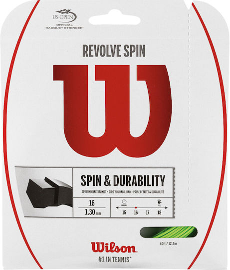 Wilson Revolve Spin Cordă Tenis Verde 12,2m, Ø1,3mm