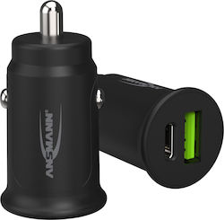 Ansmann Auto-Ladegerät mit Anschlüssen 1xUSB-A 1xType-C Ansmann Auto-Ladegerät mit Anschlüssen 1xUSB-A 1xType-C