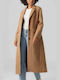 Vero Moda Women's Long Coat with Buttons Brown