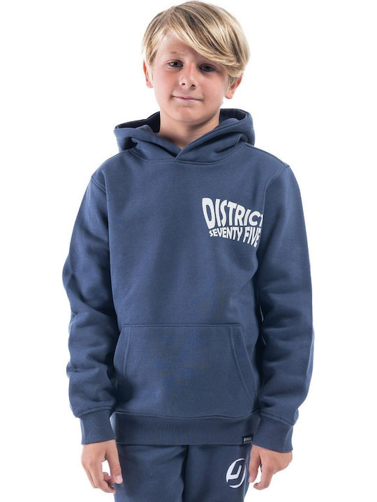Fleece Παιδικό Φούτερ με Κουκούλα Μπλε
