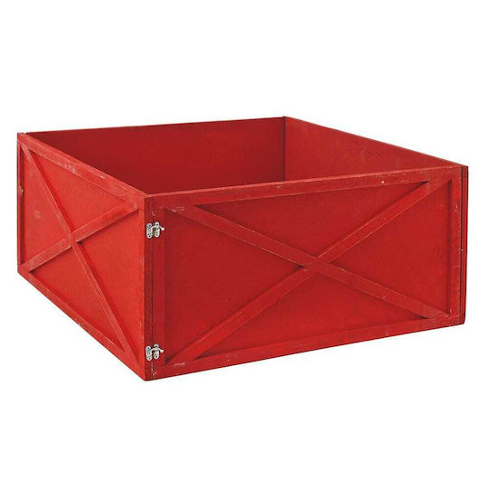 Weihnachtsbaumrock Holz Rot Ψάθινη Μ59xΠ28xΥ59εκ.