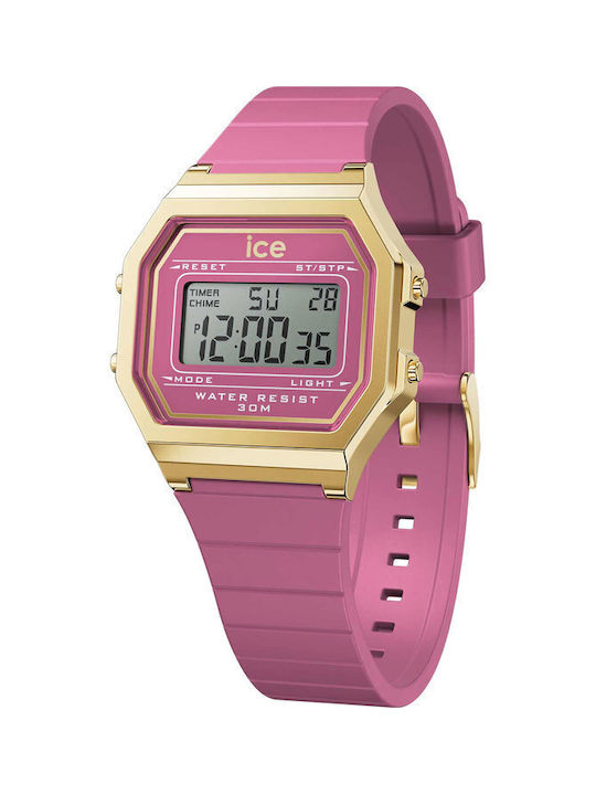 Ice Digital Watch Chronograph Battery with Purple Rubber Strap