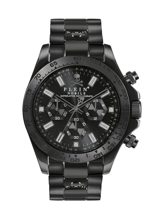 Philipp Plein Nobile Wonder Watch Chronograph Battery with Black Metal Bracelet