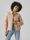 Vero Moda Women's Short Puffer Jacket for Spring or Autumn Beige