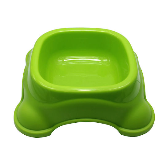 Nunbell Pet Plastic Bowl Food & Water for Dog & Cat 26cm in Green Color