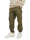 Trousers Cargo Elastic in Loose Fit Olive