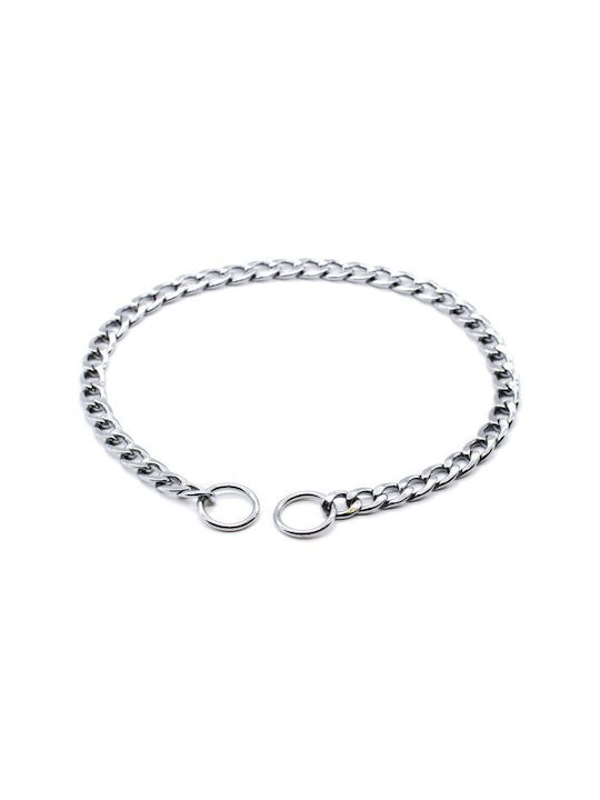 Nunbell Pet Кожен ошийник за куче Верига в Сребрист цвят 65см