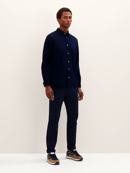 Tom Tailor Men's Shirt Long Sleeve Navy Blue