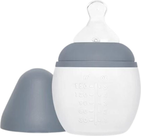 Elhee Plastic Baby Bottle Anti-Colic with Silicone Nipple for 0+, 0+ m, months Blue Blue Grey 150ml