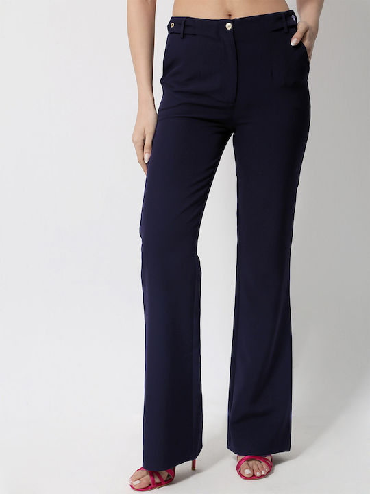 Women's Fabric Trousers Navy Blue