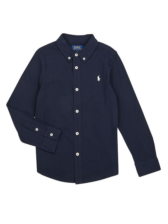 Ralph Lauren Kids One Color Shirt Navy Blue