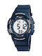 Jaga Digital Men's Watch 42mm Battery with Blue Rubber Strap