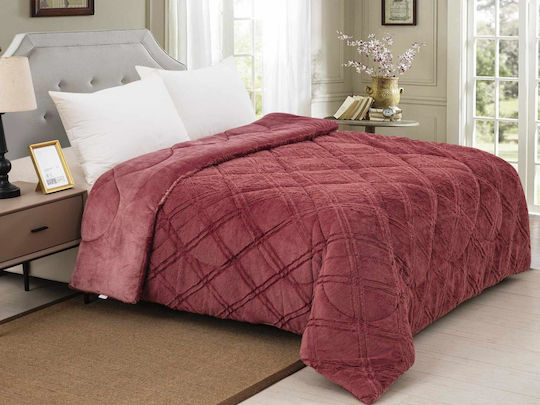 Linea Home Κουβερτοπάπλωμα Διπλό 210x230εκ. Diamond Σάπιο Μήλο