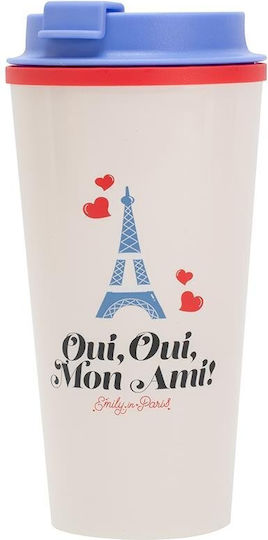 Blue Sky Studios Emily in Paris Ποτήρι Θερμός Ανοξείδωτο 450ml Λευκό με Επιστόμιο